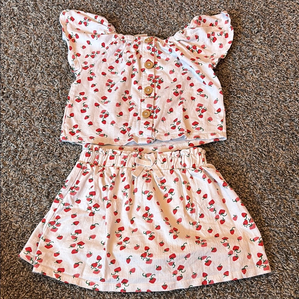 Cherry Print Top and Skort Set